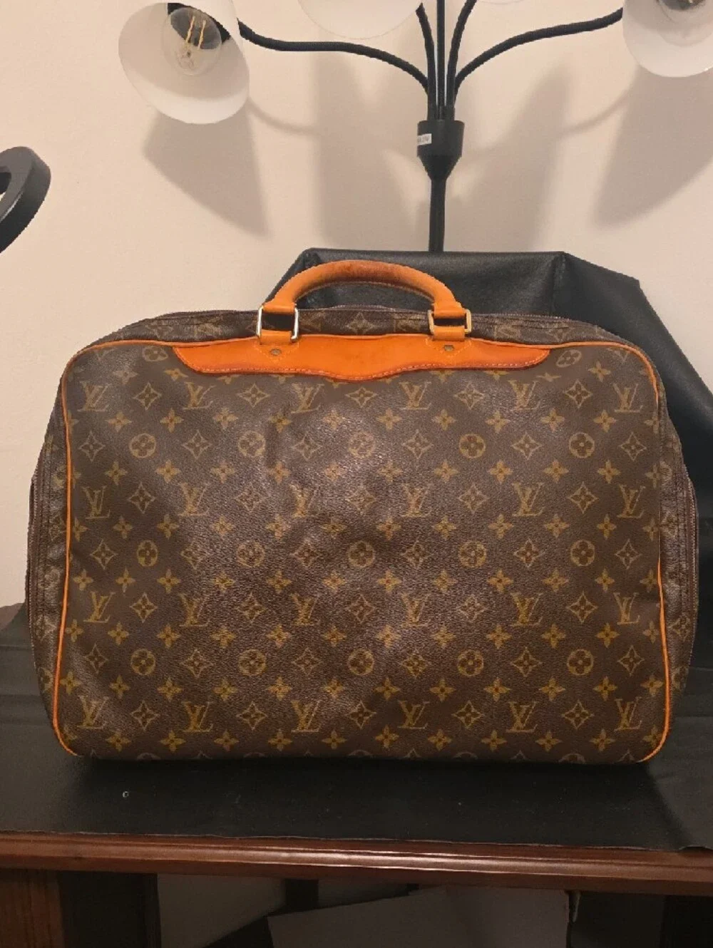 Vintage Louis Vuitton Brown Monogram Canvas Dual Compartment Luggage